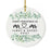 Custom Our First Christmas As Mr. & Mr. 20XX Christmas Ornament 2.8" Round Porcelain Men Newlyweds-Set of 1-Andaz Press-Modern Black and White-