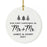 Custom Our First Christmas As Mr. & Mr. 20XX Christmas Ornament 2.8" Round Porcelain Men Newlyweds-Set of 1-Andaz Press-Modern Black and White-