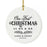 Custom Our First Christmas As Mr. & Mr. 20XX Christmas Ornament 2.8" Round Porcelain Men Newlyweds-Set of 1-Andaz Press-Modern Black and White-