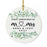 Custom Our First Christmas As Mr. & Mrs. 20XX Christmas Ornaments Round Porcelain-Set of 1-Andaz Press-Modern Black and White-