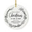 Custom Our First Christmas As Mr. & Mrs. 20XX Christmas Ornaments Round Porcelain-Set of 1-Andaz Press-Modern Black and White-