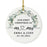 Custom Our First Christmas As Mr. & Mrs. 20XX Christmas Ornaments Round Porcelain-Set of 1-Andaz Press-Modern Black and White-