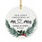 Custom Our First Christmas As Mr. & Mrs. 20XX Christmas Ornaments Round Porcelain-Set of 1-Andaz Press-Holly & Pine Wreath-