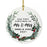 Custom Our First Christmas As Mr. & Mrs. 20XX Christmas Ornaments Round Porcelain-Set of 1-Andaz Press-Holly & Pinecone Wreath-