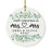 Custom Our First Christmas As Mrs. & Mrs. 20XX Christmas Ornament Round Porcelain Lesbian Married Newlyweds-Set of 1-Andaz Press-Modern Black and White-