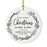 Custom Our First Christmas As Mrs. & Mrs. 20XX Christmas Ornament Round Porcelain Lesbian Married Newlyweds-Set of 1-Andaz Press-Modern Black and White-