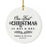 Custom Our First Christmas As Mrs. & Mrs. 20XX Christmas Ornament Round Porcelain Lesbian Married Newlyweds-Set of 1-Andaz Press-Modern Black and White-