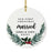 Custom Our First Christmas Married 202X Christmas Ornaments 2.8" Round Porcelain Ceramic 1st Year Married-Set of 1-Andaz Press-Modern Black and White-
