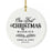 Custom Our First Christmas Married 202X Christmas Ornaments 2.8" Round Porcelain Ceramic 1st Year Married-Set of 1-Andaz Press-Modern Black and White-