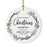 Custom Our First Christmas Married 202X Christmas Ornaments 2.8" Round Porcelain Ceramic 1st Year Married-Set of 1-Andaz Press-Modern Farmhouse Wreath-