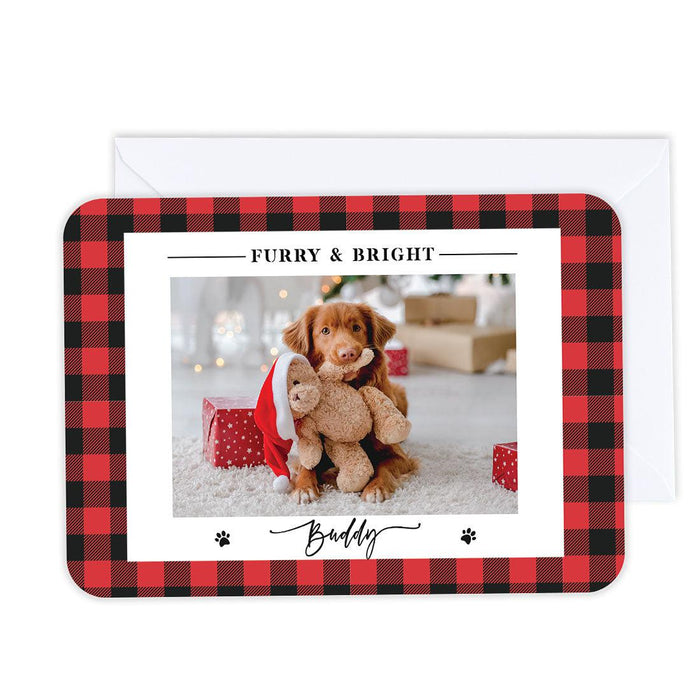 Custom Pet Holiday Christmas Cards with Envelopes, Holiday Photo Greeting Cards-Set of 24-Andaz Press-Happy Pawlidays-