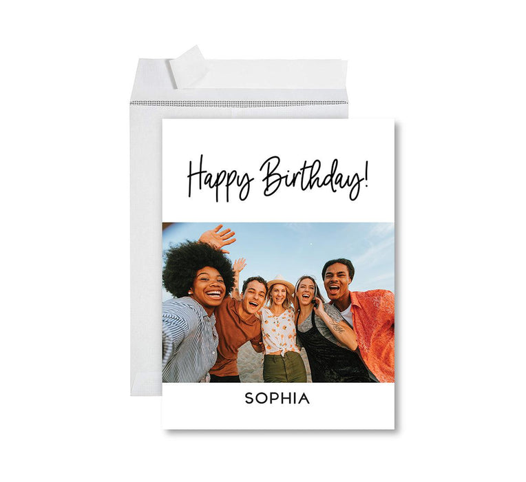 Custom Photo Birthday Jumbo Card with Envelope, Greeting Cards for Birthday Gifts, Set of 1-Set of 1-Andaz Press-Festive-