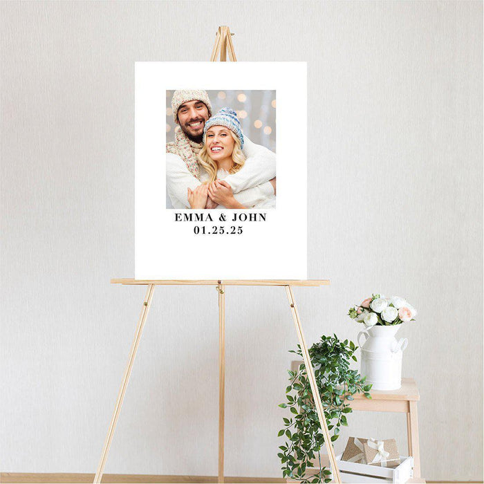 Custom Photo Canvas Wedding Guestbook Welcome Signs-Set of 1-Andaz Press-Photo Find Joy In The Journey-