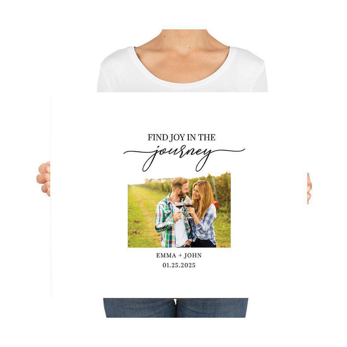 Custom Photo Canvas Wedding Guestbook Welcome Signs-Set of 1-Andaz Press-Photo Find Joy In The Journey-