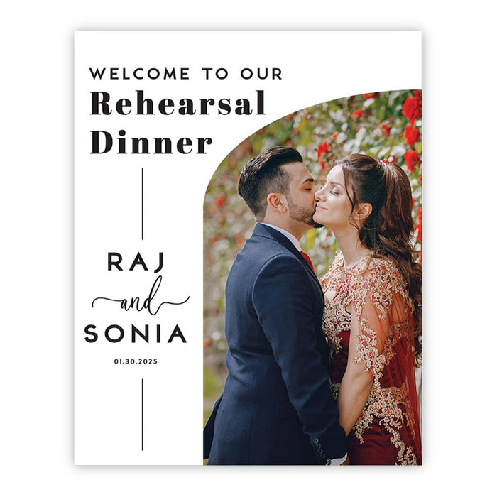 Custom Photo Canvas Wedding Rehearsal Dinner Welcome Sign, Set of 1-Set of 1-Andaz Press-Minimal Modern-