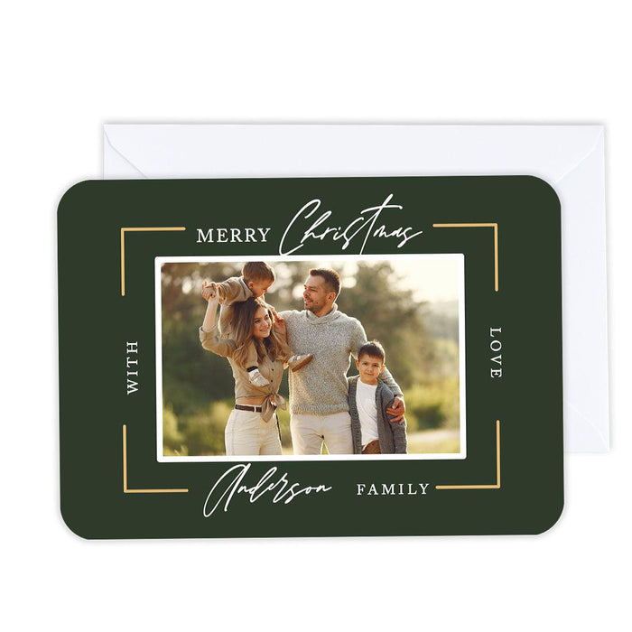 Custom Photo Christmas Cards with Envelopes, Holiday Photo Greeting Cards-Set of 24-Andaz Press-Joy-