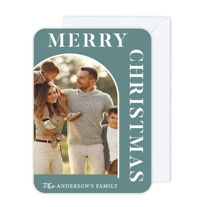 Custom Photo Christmas Cards with Envelopes, Holiday Photo Greeting Cards-Set of 24-Andaz Press-Joy-
