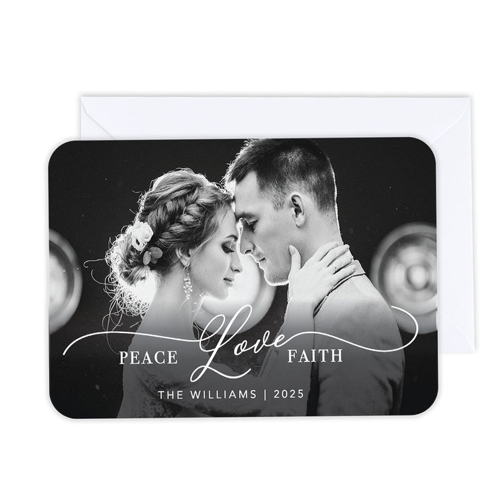 Custom Photo Christmas Cards with Envelopes, Holiday Photo Greeting Cards-Set of 24-Andaz Press-Joy-