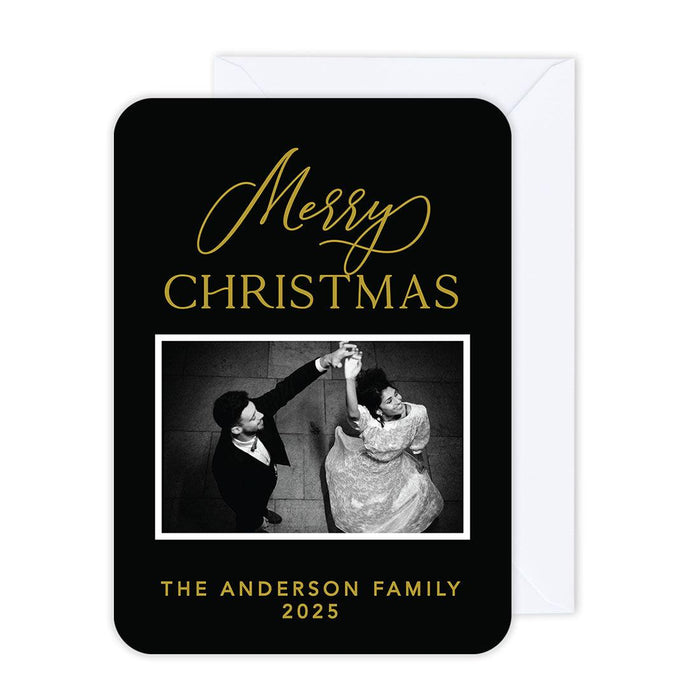Custom Photo Christmas Cards with Envelopes, Holiday Photo Greeting Cards-Set of 24-Andaz Press-Joy-