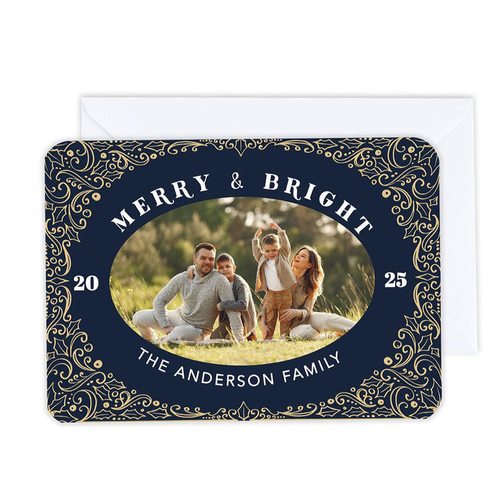 Custom Photo Christmas Cards with Envelopes, Holiday Photo Greeting Cards-Set of 24-Andaz Press-Joy-