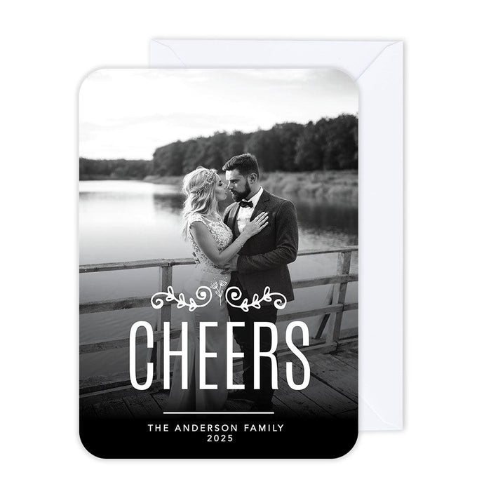 Custom Photo Christmas Cards with Envelopes, Holiday Photo Greeting Cards-Set of 24-Andaz Press-Joy-