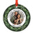 Custom Photo First Christmas Ornament 20xx, 3.5" Round Metal with Ribbon & Gift Bag – 11 Designs-Set of 1-Andaz Press-Greenery Pine Wreath-