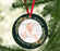 Custom Photo First Christmas Ornament 20xx, 3.5" Round Metal with Ribbon & Gift Bag – 11 Designs-Set of 1-Andaz Press-Greenery Pine Wreath-