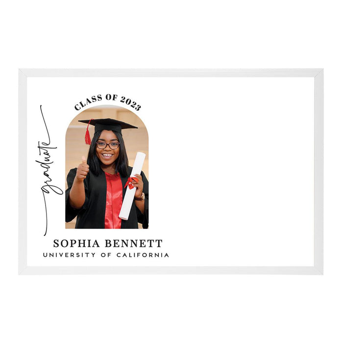 Custom Photo Graduation Signature Frame Guest Book Alternative, Set of 1-Set of 1-Andaz Press-Brushstroke Photo-