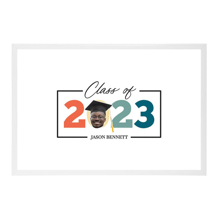 Custom Photo Graduation Signature Frame Guest Book Alternative, Set of 1-Set of 1-Andaz Press-Brushstroke Photo-