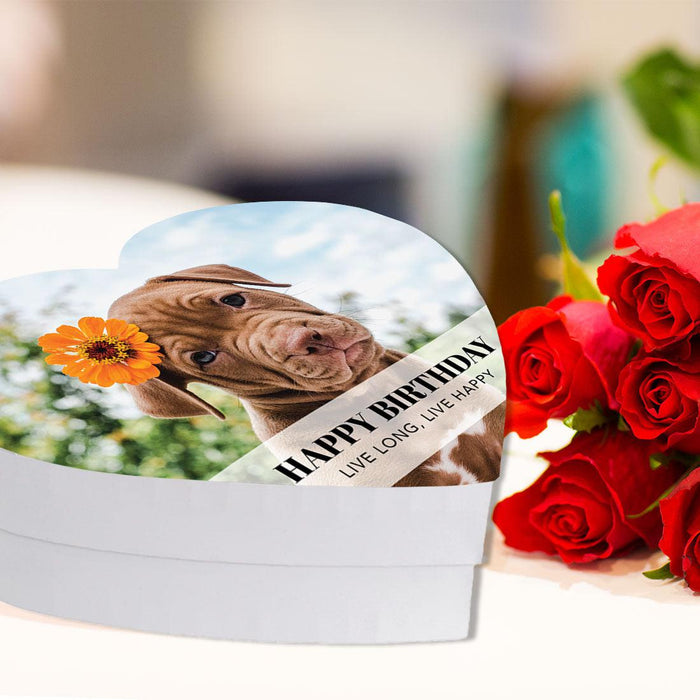 Custom Photo Heart Shaped Gift Box with Lid, Reusable Heart Box-Set of 1-Andaz Press-Custom Photo-