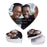 Custom Photo Heart Shaped Gift Box with Lid, Reusable Heart Box-Set of 1-Andaz Press-Custom Saying & Photo-