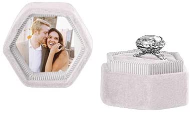 Custom Photo Hexagon Velvet Ring Box-Set of 1-Koyal Wholesale-Blush Pink-