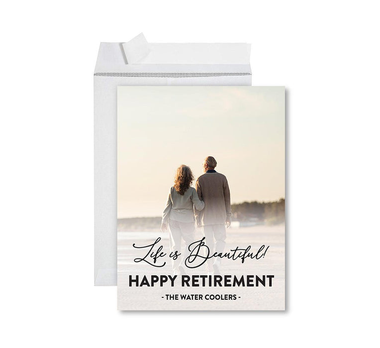 Custom Photo Jumbo Retirement Card with Envelope, Greeting Cards for Retirement Gift, Set of 1-Set of 1-Andaz Press-Happy Retirement-