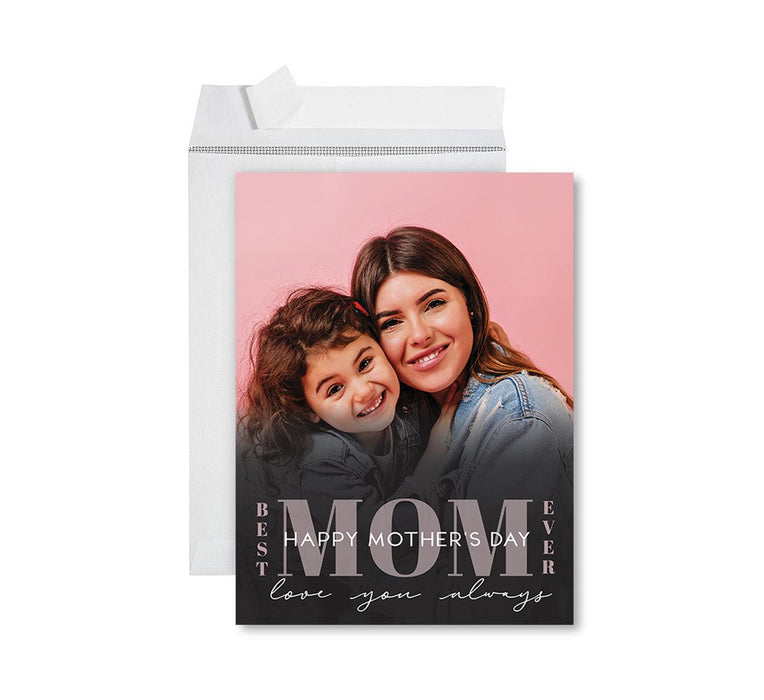 Custom Photo Mother’s Day Jumbo Card with Envelope, Greeting Card for Her, Set of 1-Set of 1-Andaz Press-Happy Mother's Day Heart-