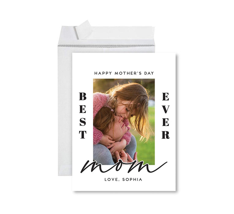 Custom Photo Mother’s Day Jumbo Card with Envelope, Greeting Card for Her, Set of 1-Set of 1-Andaz Press-Happy Mother's Day Heart-