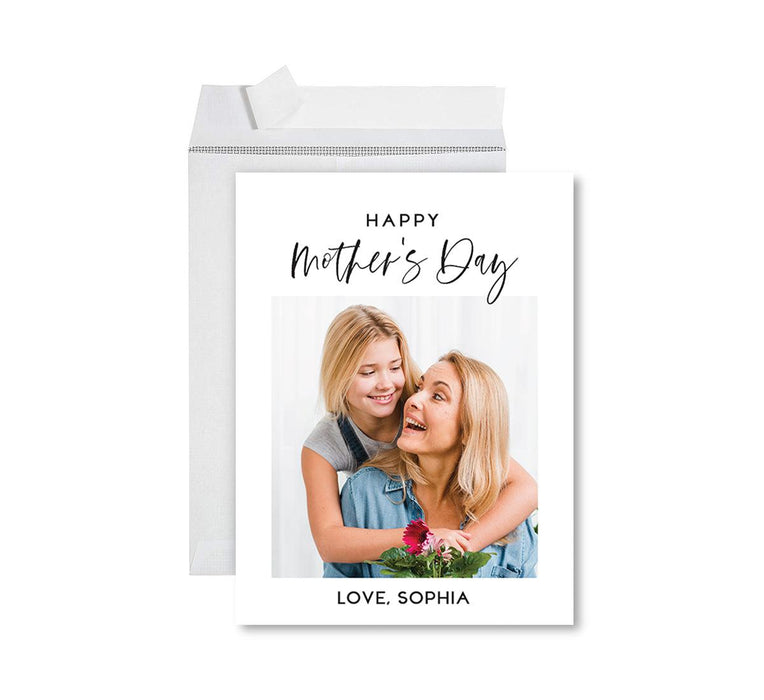 Custom Photo Mother’s Day Jumbo Card with Envelope, Greeting Card for Her, Set of 1-Set of 1-Andaz Press-Happy Mother's Day Heart-