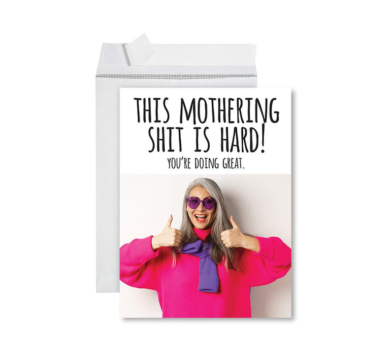 Custom Photo Mother’s Day Jumbo Card with Envelope, Greeting Card for Her, Set of 1-Set of 1-Andaz Press-Happy Mother's Day Heart-