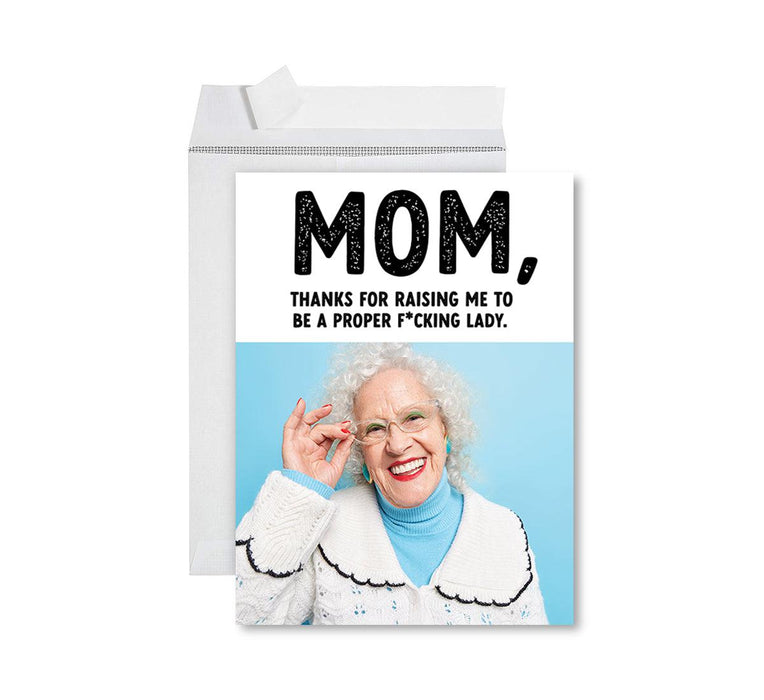 Custom Photo Mother’s Day Jumbo Card with Envelope, Greeting Card for Her, Set of 1-Set of 1-Andaz Press-Happy Mother's Day Heart-