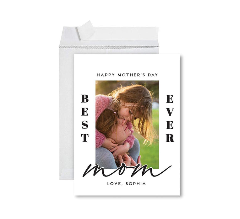 Custom Photo Mother’s Day Jumbo Card with Envelope, Greeting Card for Her, Set of 1-Set of 1-Andaz Press-Best Mom-