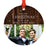 Custom Photo Our First Christmas As Mr. & Mr. 20XX Round Metal Christmas Ornaments, Men Couple-Set of 1-Andaz Press-White Snowflakes-