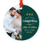 Custom Photo Our First Christmas As Mr. & Mrs. 20XX Round Metal Ornaments, 1st Year Married-Set of 1-Andaz Press-White Snowflakes-