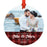 Custom Photo Our First Christmas As Mr. & Mrs. 20XX Round Metal Ornaments, 1st Year Married-Set of 1-Andaz Press-White Snowflakes-