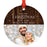 Custom Photo Our First Christmas As Mr. & Mrs. 20XX Round Metal Ornaments, 1st Year Married-Set of 1-Andaz Press-White Snowflakes-
