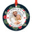 Custom Photo Our First Christmas As Mr. & Mrs. 20XX Round Metal Ornaments, 1st Year Married-Set of 1-Andaz Press-White Snowflakes-