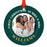 Custom Photo Our First Christmas As Mrs. & Mrs. 20XX Round Metal Christmas Ornaments, Lesbian Couple-Set of 1-Andaz Press-White Snowflakes-