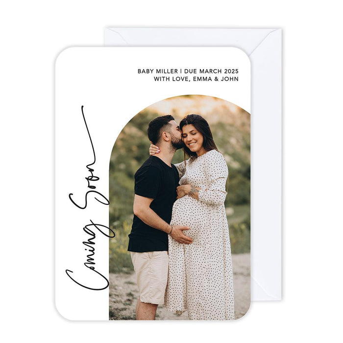 Custom Photo Pregnancy Announcement Cards with Envelopes, Set of 24-Set of 24-Andaz Press-Coming Soon-