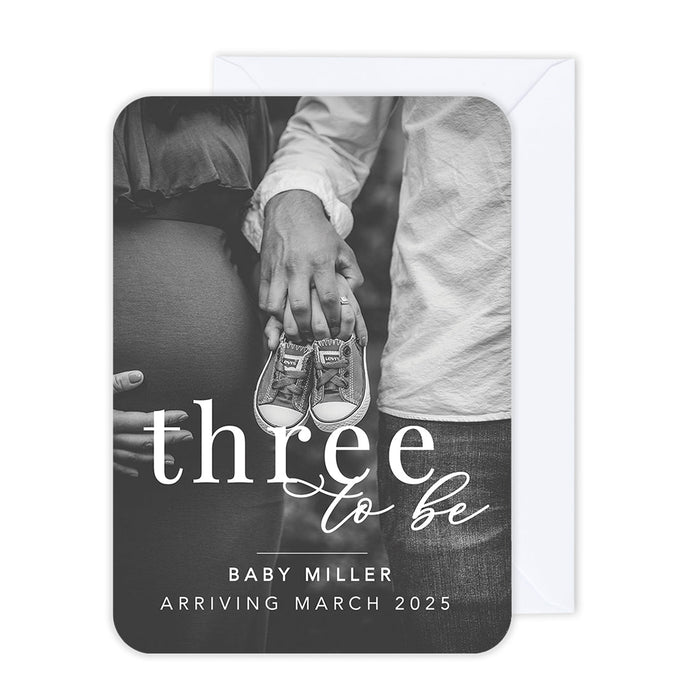 Custom Photo Pregnancy Announcement Cards with Envelopes, Set of 24-Set of 24-Andaz Press-Coming Soon-