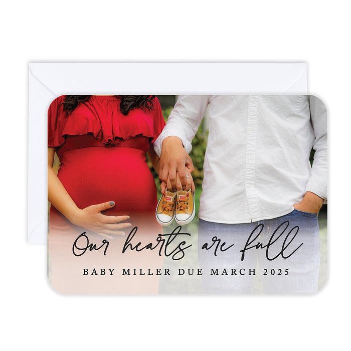 Custom Photo Pregnancy Announcement Cards with Envelopes, Set of 24-Set of 24-Andaz Press-Coming Soon-