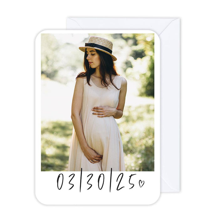 Custom Photo Pregnancy Announcement Cards with Envelopes, Set of 24-Set of 24-Andaz Press-Coming Soon-