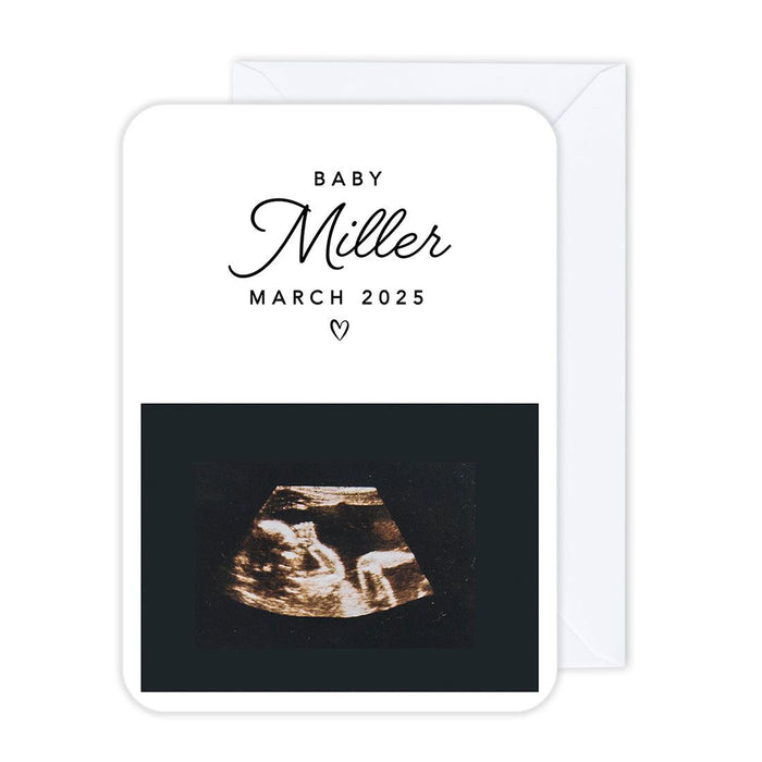 Custom Photo Pregnancy Announcement Cards with Envelopes, Set of 24-Set of 24-Andaz Press-Baby Last Name-